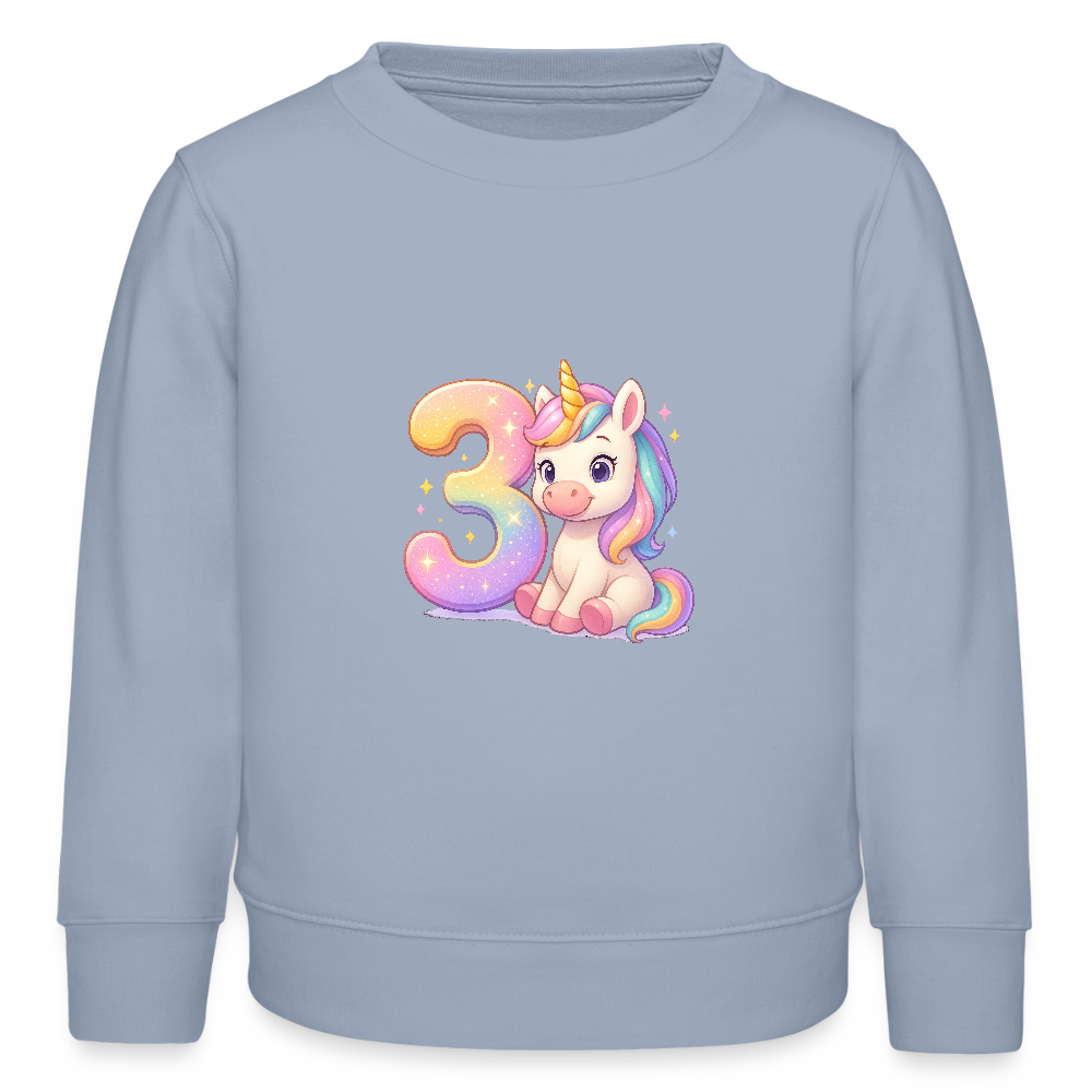 3. Geburtstag Einhorn - Bio Kinder Pullover - Lavendel-Violett