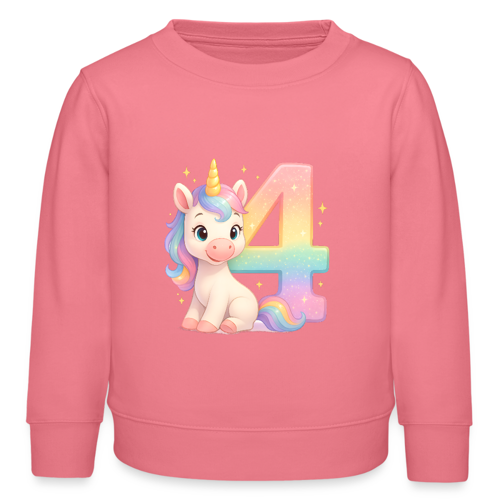 4. Geburtstag Einhorn - Bio Kinder Pullover - Pink 