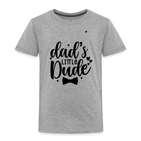 dad´s little Dude Kinder Premium T-Shirt - Grau meliert