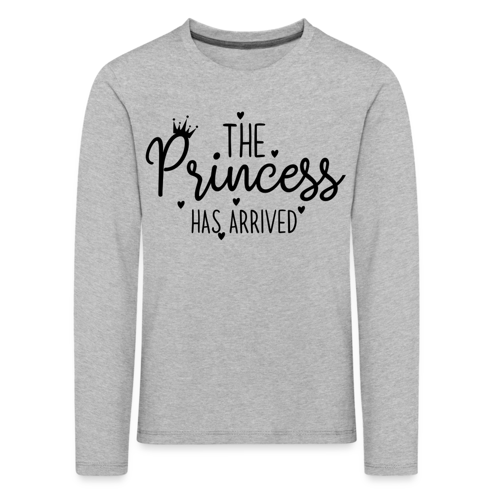 The Princess has arrived Kinder Premium Langarmshirt - Grau meliert