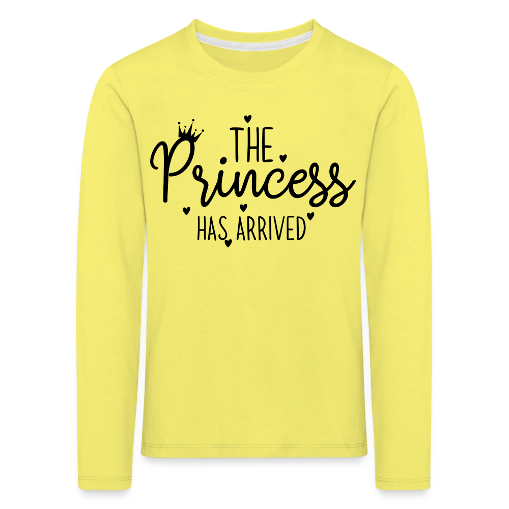 The Princess has arrived Kinder Premium Langarmshirt - Gelb