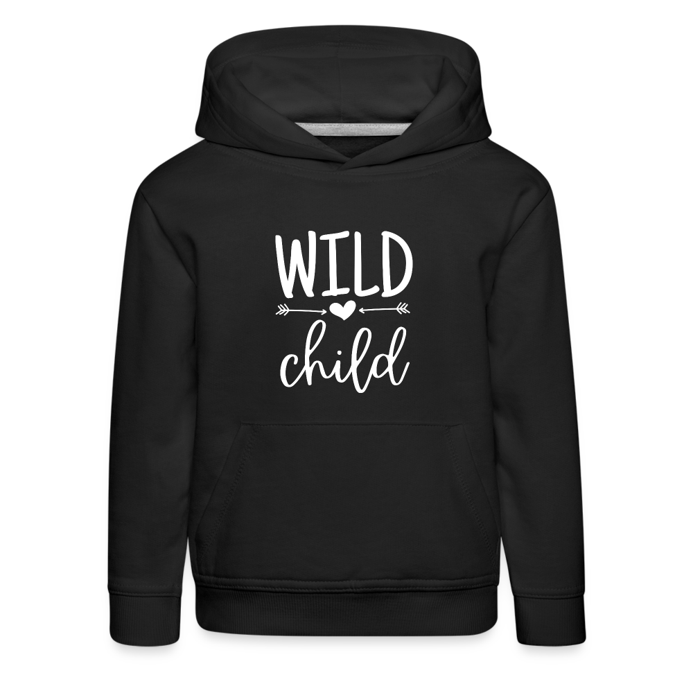 Wild child - Kinder Premium Hoodie - Schwarz