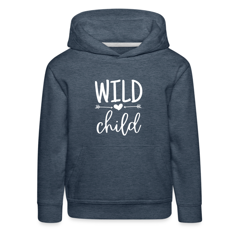 Wild child - Kinder Premium Hoodie - Jeansblau