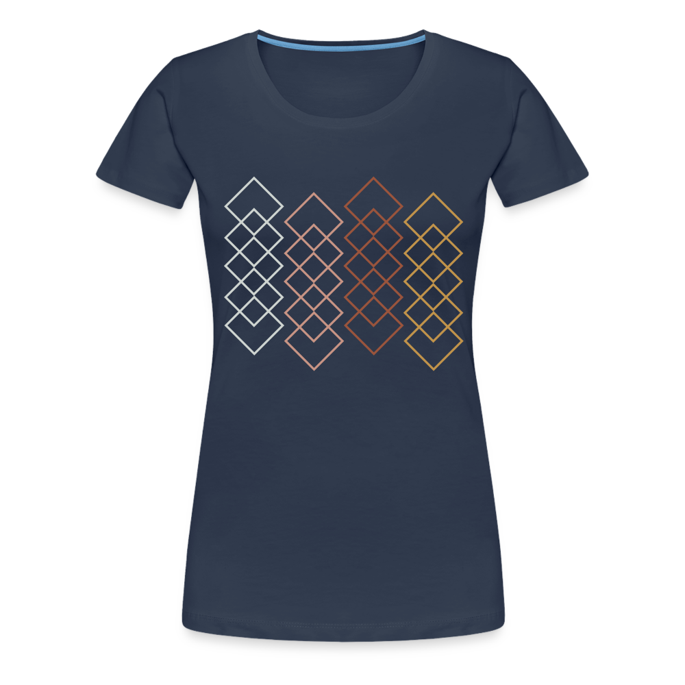 Rechtecke Boho - Frauen Premium T-Shirt - Navy