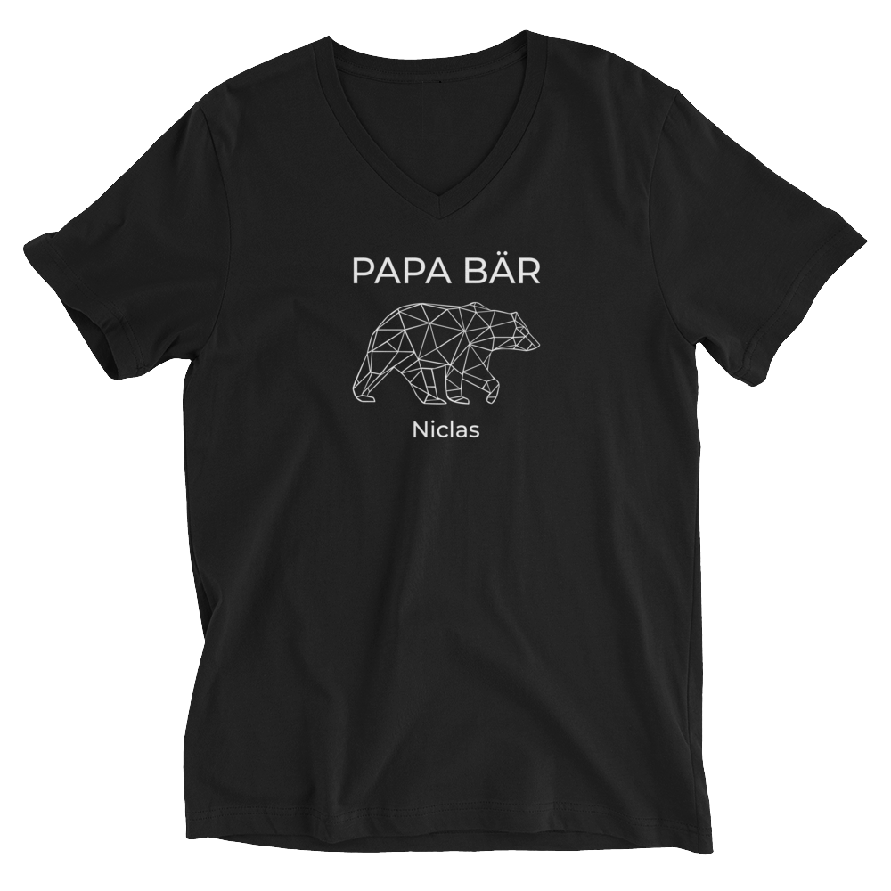 Papa Bär Personalisierbar Unisex-V-Shirt