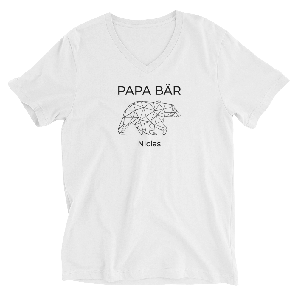 Papa Bär Personalisierbar Unisex-V-Shirt